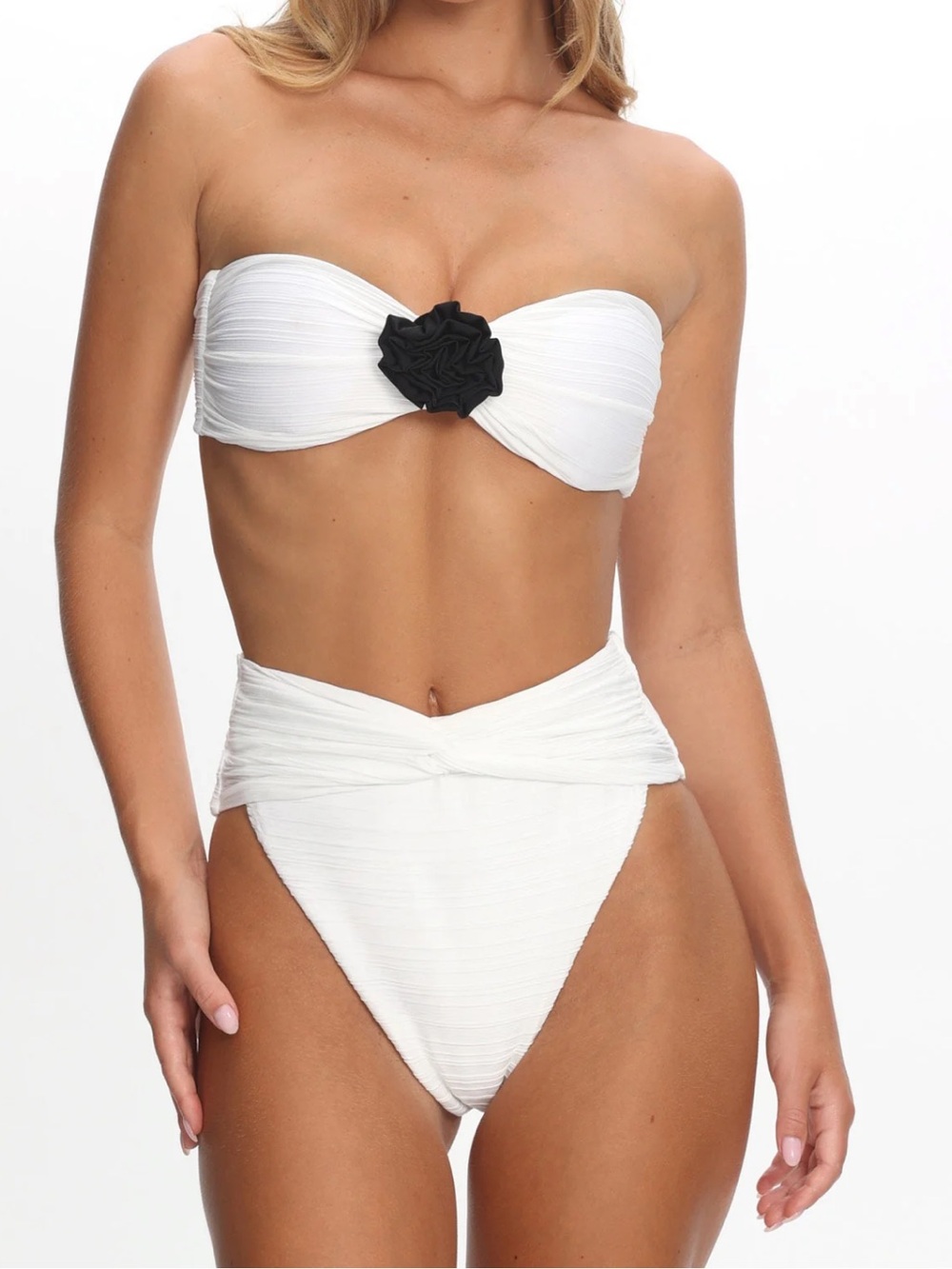 White High Waisted Bikini Bottoms